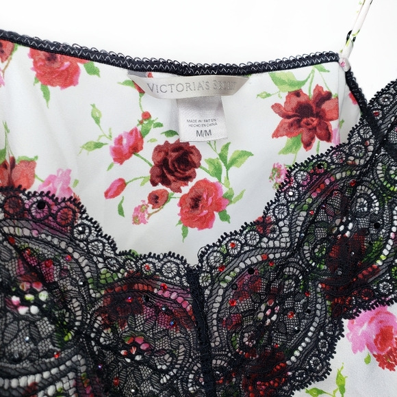 Victoria's Secret Satin & Lace Trim Floral Cami M - Picture 5 of 7